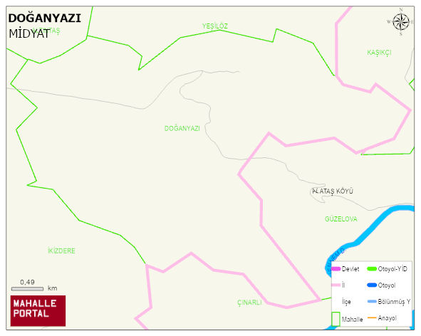 DOĞANYAZI Mahallesi Haritası | Detaylı Köy ve Mahalle Görünümü