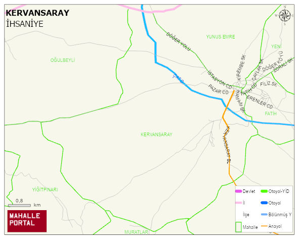 DÖĞER BELDESİ KERVANSARAY Mahallesi Haritası | İnteraktif Köy ve Mahalle Sınırları