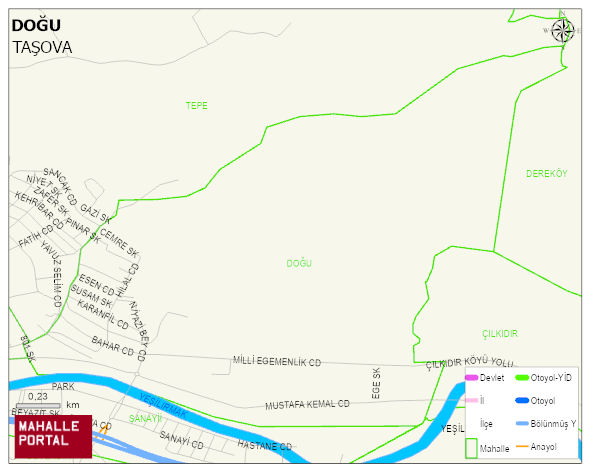 DOĞU Mahallesi Haritası | Dağlar, Ovalar ve Akarsu Bilgileri