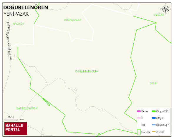 DOĞUBELENÖREN Köyü Haritası | Mahalle ve Köy Sınırı