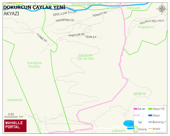 DOKURCUN Mahallesi Haritası | Coğrafi Yapı ve Detaylı Haritası