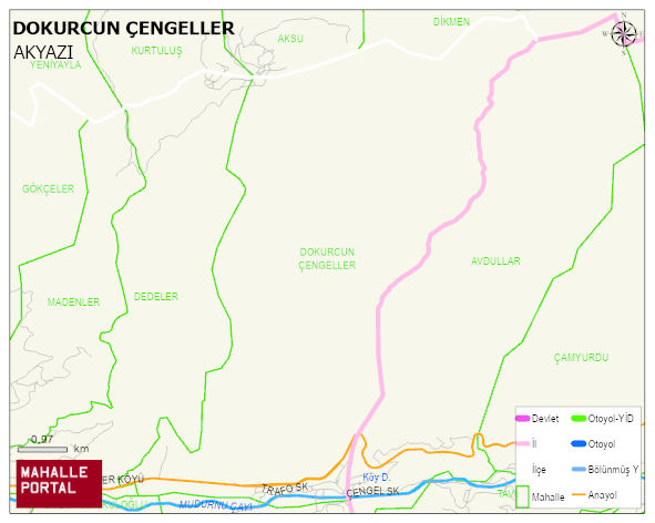DOKURCUN Mahallesi Haritası | Yükselti ve Doğa Özellikleri