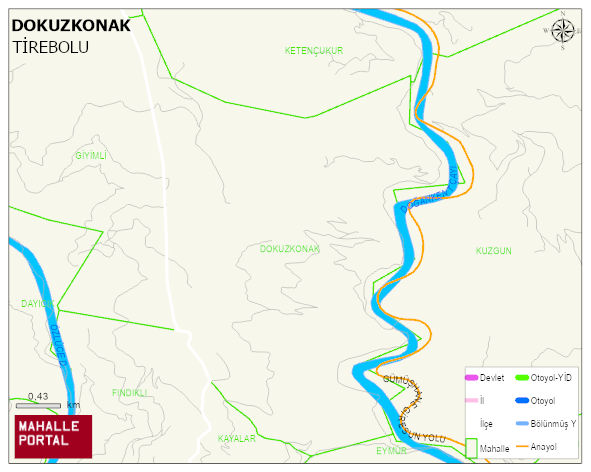DOKUZKONAK Köyü Haritası | Yükselti ve Doğa Özellikleri