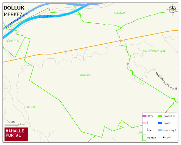 DÖLLÜK Köyü Haritası | Sayısal Bölge Görünümü