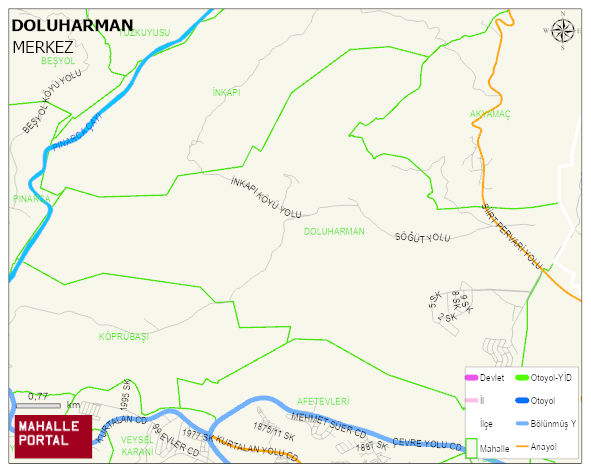 DOLUHARMAN Köyü Haritası | Yükselti ve Doğa Özellikleri