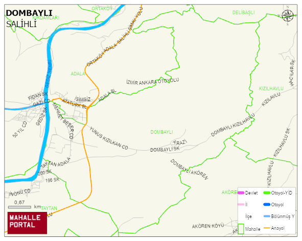 DOMBAYLI Mahallesi Haritası | Dağlar, Ovalar ve Akarsu Bilgileri