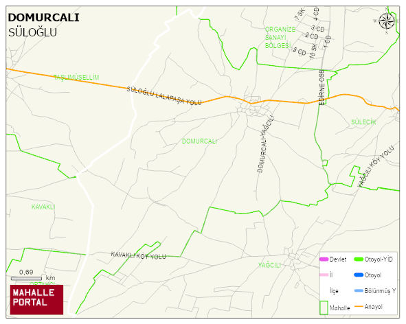 DOMURCALI Köyü Haritası | Yükselti ve Doğa Özellikleri