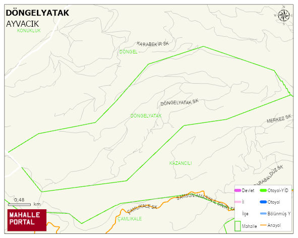 DÖNGELYATAK Mahallesi Haritası | Coğrafi Yapı ve Detaylı Haritası
