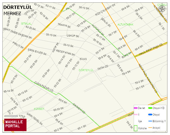 DÖRTEYLÜL Mahallesi Haritası | Uydu Görüntüsü ve Harita Detayları