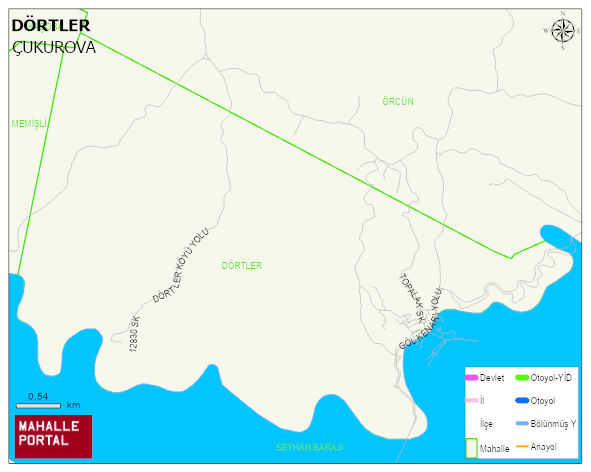 DÖRTLER Mahallesi Haritası | Mahalle ve Köy Sınırı