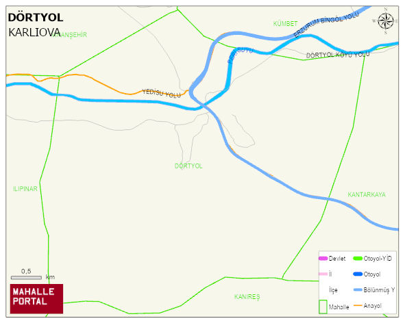 DÖRTYOL Köyü Haritası | Coğrafi Yapı ve Detaylı Haritası