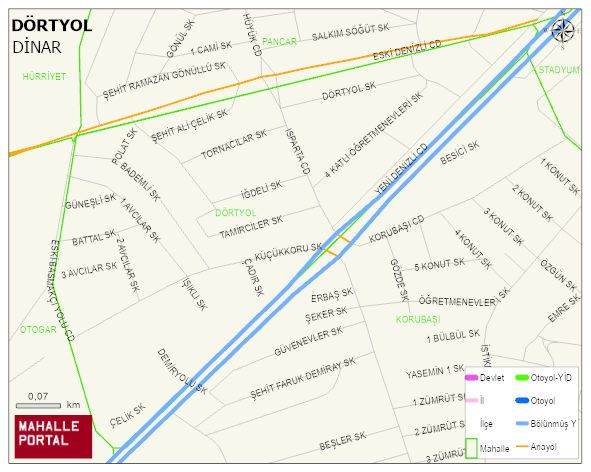 DÖRTYOL Mahallesi Haritası | Yükselti ve Doğa Özellikleri
