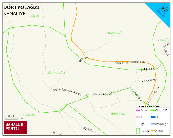 DÖRTYOLAĞZI Mahallesi Haritası | Coğrafi Yapı ve Detaylı Haritası