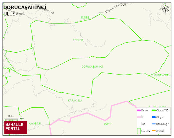DORUCAŞAHİNCİ Köyü Haritası | Yükselti ve Doğa Özellikleri