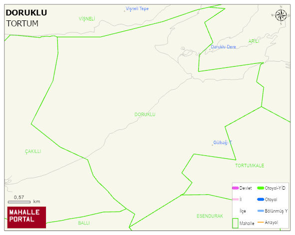 DORUKLU Mahallesi Haritası | Coğrafi Yapı ve Detaylı Haritası