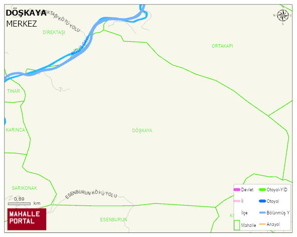 DÖŞKAYA Köyü Haritası | Coğrafi Yapı ve Detaylı Haritası