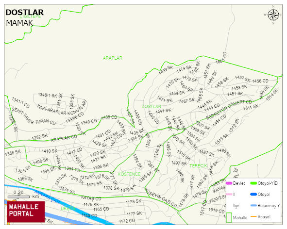 DOSTLAR Mahallesi Haritası | Uydu Görüntüsü ve Harita Detayları