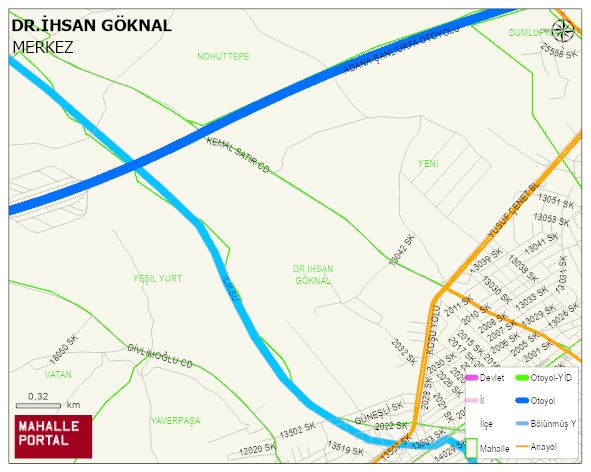 DR.İHSAN GÖKNAL Mahallesi Haritası | İnteraktif Köy ve Mahalle Sınırları