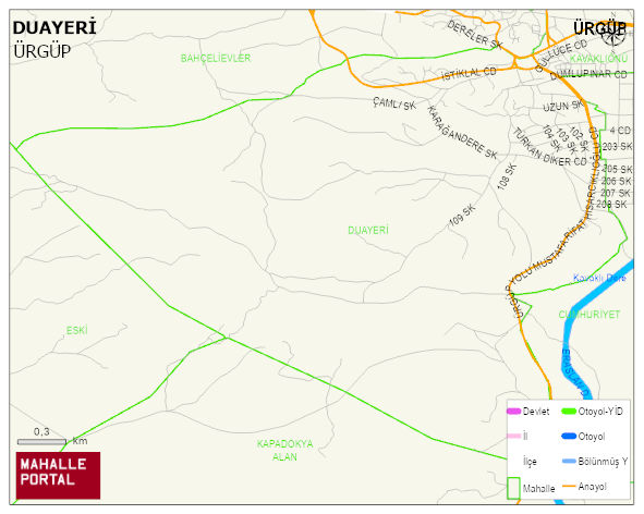 DUAYERİ Mahallesi Haritası | Coğrafi Yapı ve Detaylı Haritası
