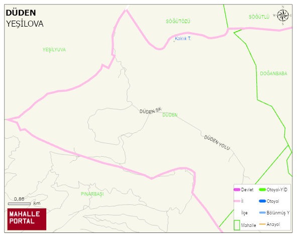 DÜDEN Köyü Haritası | Mahalle ve Köy Sınırı