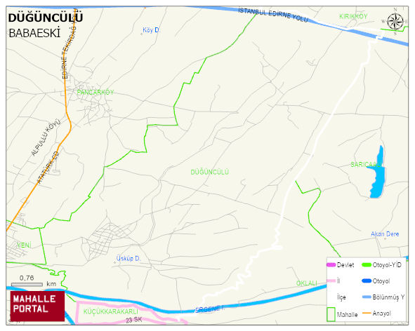 DÜĞÜNCÜLÜ Köyü Haritası | Mahalle ve Köy Sınırı