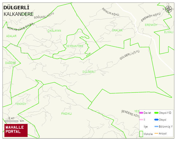 DÜLGERLİ Köyü Haritası | İnteraktif Köy ve Mahalle Sınırları