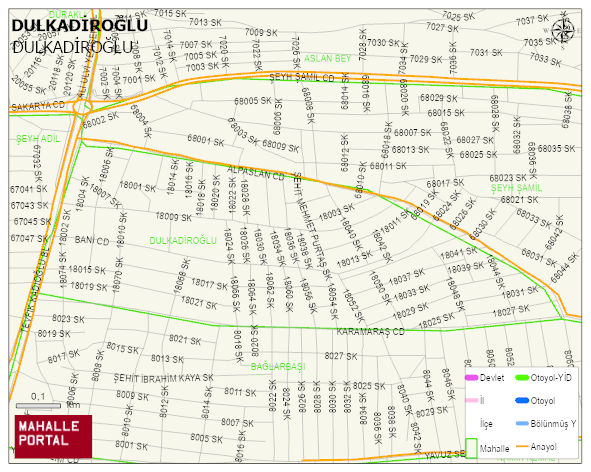 DULKADİROĞLU Mahallesi Haritası | İnteraktif Köy ve Mahalle Sınırları