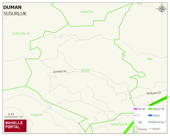 DUMAN Mahallesi Haritası | Mahalle ve Köy Sınırı