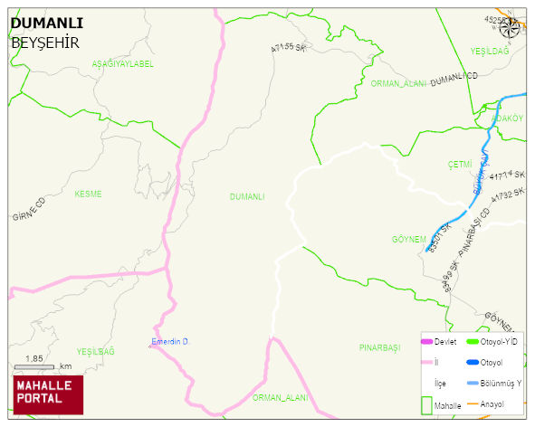 DUMANLI Mahallesi Haritası | Yükselti ve Doğa Özellikleri