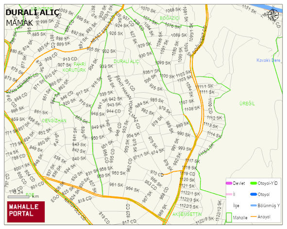 DURALİ ALIÇ Mahallesi Haritası | Mahalle Sokak Haritası