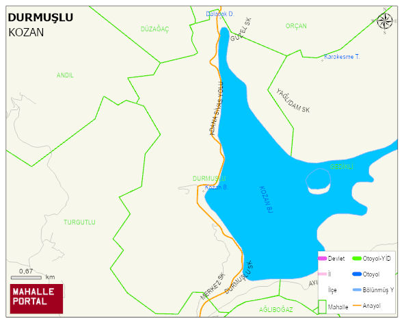 DURMUŞLU Mahallesi Haritası | Yükselti ve Doğa Özellikleri