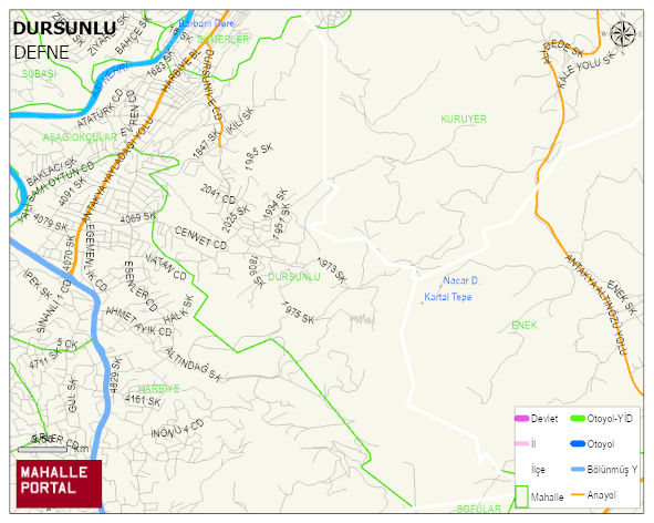 DURSUNLU Mahallesi Haritası | Coğrafi Yapı ve Detaylı Haritası