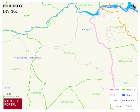 DURUKÖY Köyü Haritası | Detaylı Köy ve Mahalle Görünümü