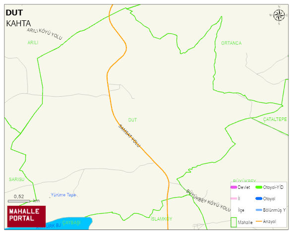DUT Köyü Haritası | Mahalle ve Köy Sınırı