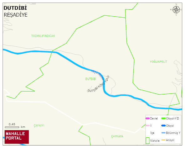 DUTDİBİ Köyü Haritası | Sayısal Bölge Görünümü