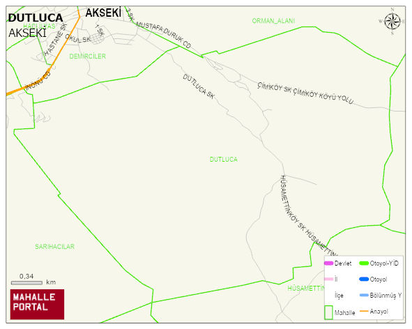 DUTLUCA Mahallesi Haritası | İnteraktif Köy ve Mahalle Sınırları