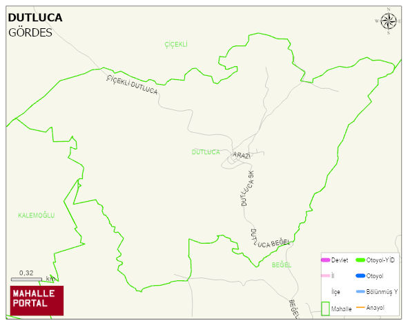 DUTLUCA Mahallesi Haritası | Detaylı Köy ve Mahalle Görünümü