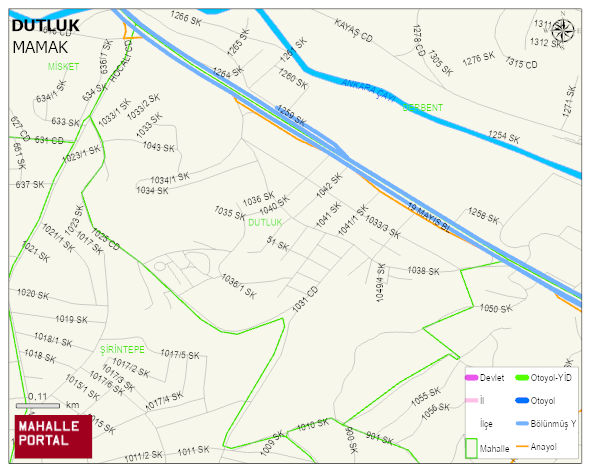 DUTLUK Mahallesi Haritası | Güncel Mahalle ve Köy Haritası