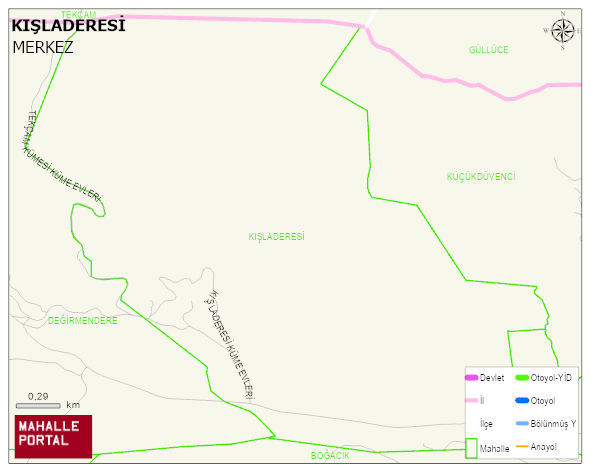DÜVENCİ BELDESİ KIŞLADERESİ Mahallesi Haritası | Coğrafi Yapı ve Detaylı Haritası