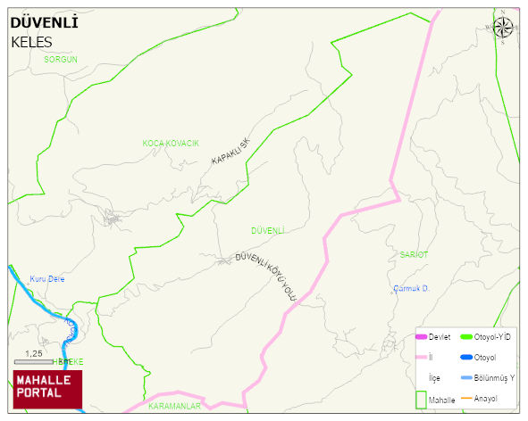 DÜVENLİ Mahallesi Haritası | Mahalle ve Köy Sınırı
