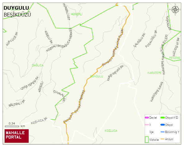 DUYGULU Mahallesi Haritası | Yükselti ve Doğa Özellikleri