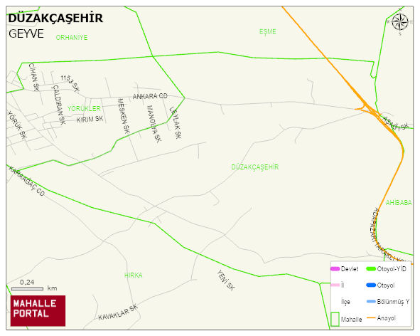 DÜZAKÇAŞEHİR Mahallesi Haritası | Sayısal Bölge Görünümü
