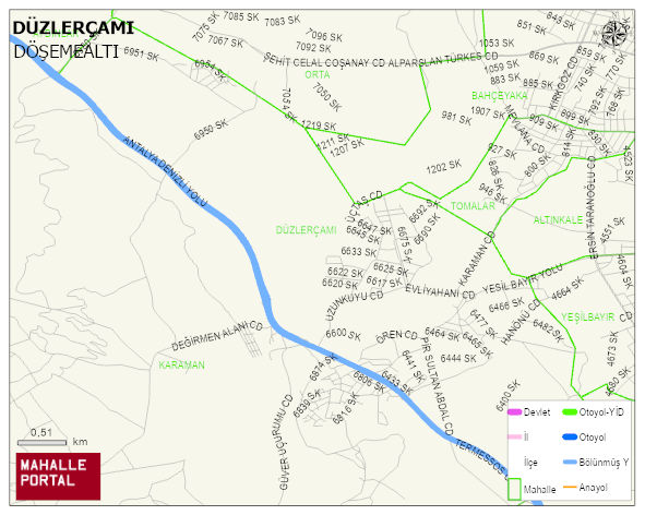 DÜZLERÇAMI Mahallesi Haritası | Mahalle Sokak Haritası