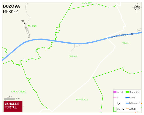 DÜZOVA Köyü Haritası | Detaylı Köy ve Mahalle Görünümü