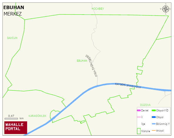 EBUHAN Köyü Haritası | Uydu Görüntüsü ve Harita Detayları