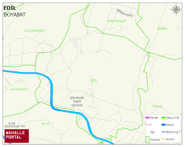 EDİL Köyü Haritası | Yükselti ve Doğa Özellikleri