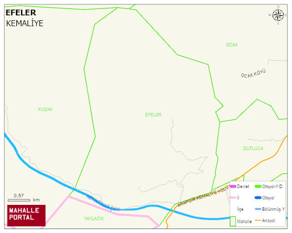 EFELER Köyü Haritası | Mahalle ve Köy Sınırı