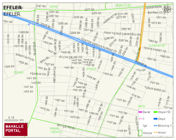EFELER Mahallesi Haritası | Güncel Mahalle ve Köy Haritası