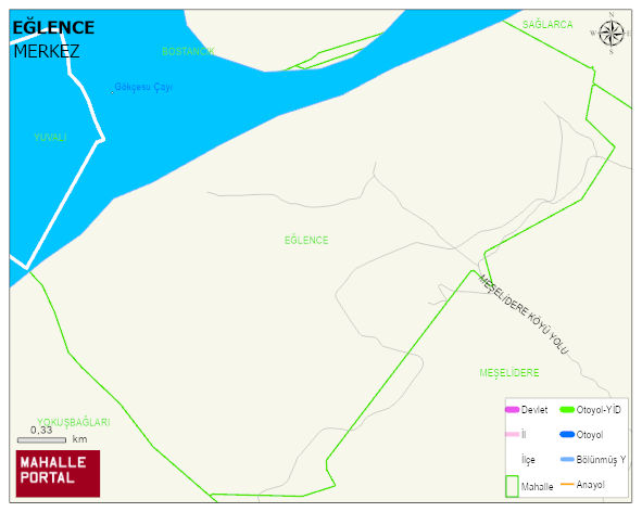 EĞLENCE Köyü Haritası | Yükselti ve Doğa Özellikleri