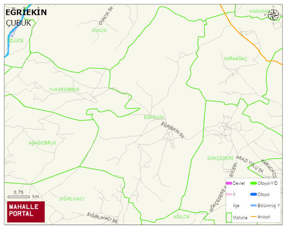 EĞRİEKİN Mahallesi Haritası | Coğrafi Yapı ve Detaylı Haritası
